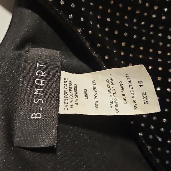B Smart Black Sparkle Sleeveless Dress Size 15 - Picture 6 of 7